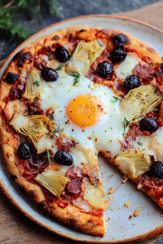 Egg, Prosciutto & Artichoke Pizza Recipe