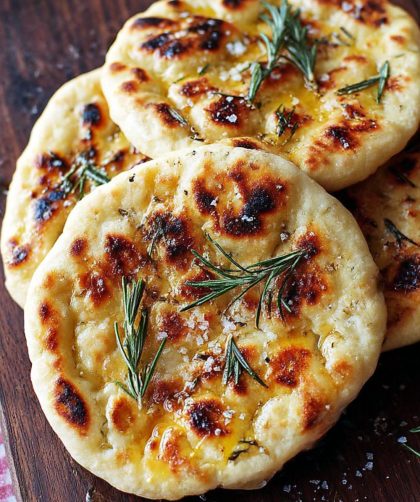 Grilled flatbreads with rosemary oil Recipe
