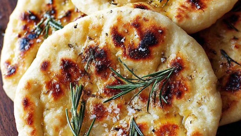 Grilled flatbreads with rosemary oil Recipe