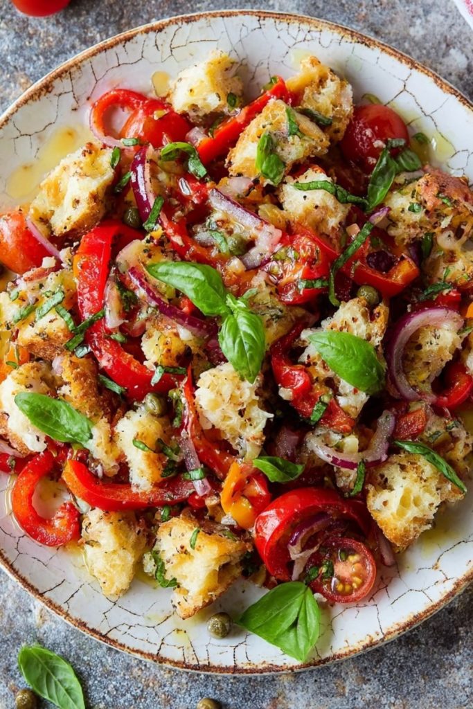 Italian tomato and bread salad (Panzanella) Recipe
