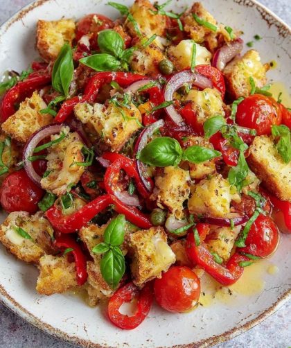 Italian tomato and bread salad (Panzanella) Recipe