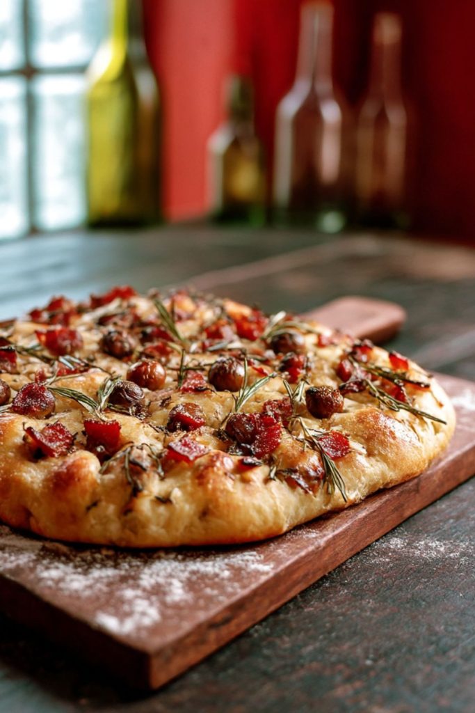 Chestnut, rosemary & pancetta focaccia Recipe