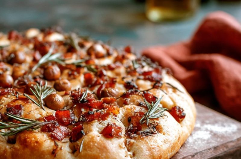 Chestnut, rosemary & pancetta focaccia Recipe