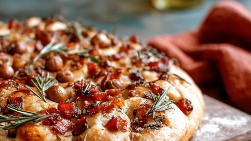 Chestnut, rosemary & pancetta focaccia Recipe