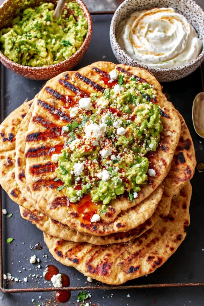 Quick Flatbreads with Avocado & Feta Recipe