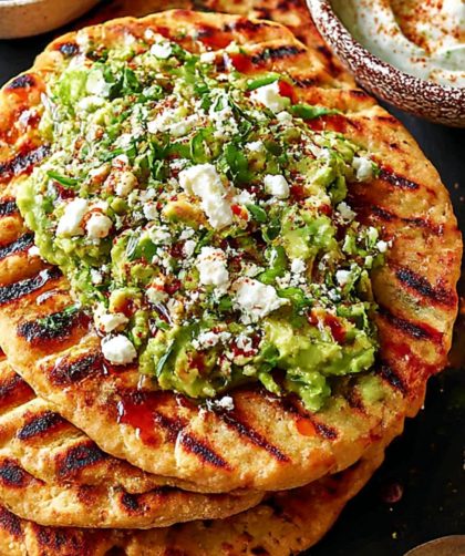 Quick Flatbreads with Avocado & Feta Recipe