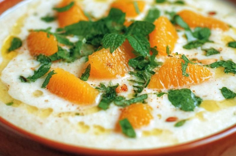Roasted sweet garlic, bread and almond soup Recipe