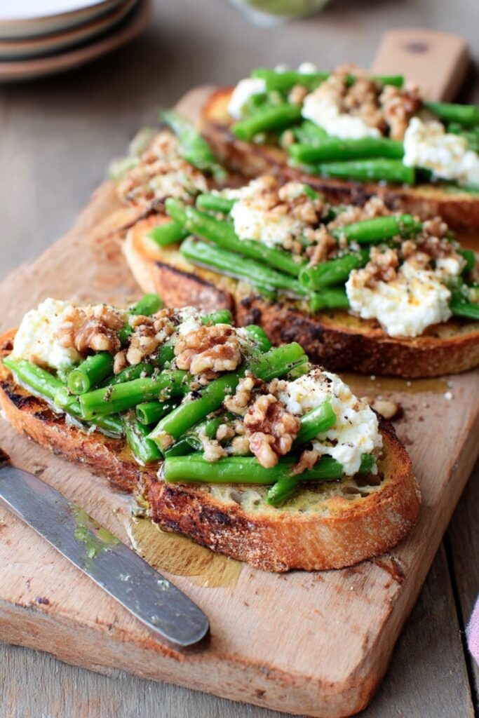Runner beans, goat’s cheese & walnuts on sourdough Recipe