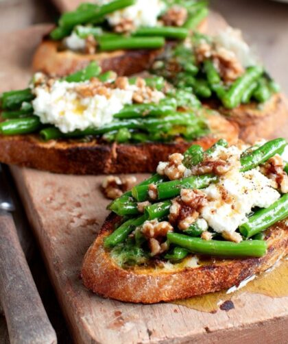 Runner beans, goat’s cheese & walnuts on sourdough Recipe