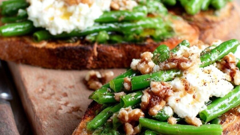 Runner beans, goat’s cheese & walnuts on sourdough Recipe