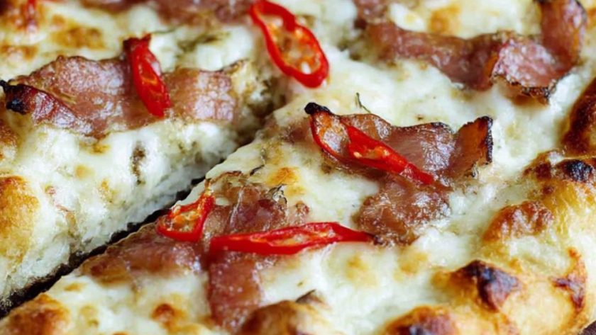 Smoked pancetta pizza Recipe