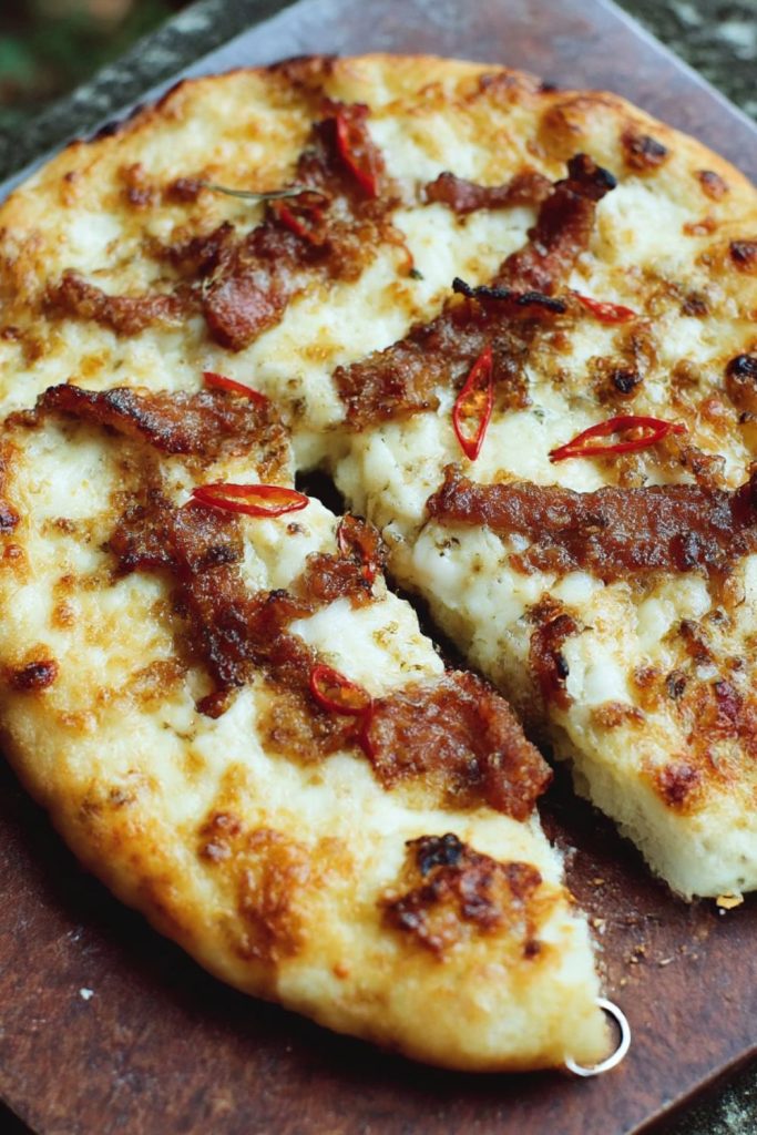 Smoked pancetta pizza Recipe