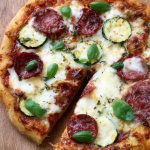Spicy salami & courgette pizza Recipe